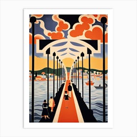 Ponte Vasco De Gama, Portugal, Colourful 1 Art Print