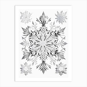 Crystal, Snowflakes, William Morris Inspired 2 Art Print