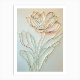 Acrylic Line Flower Art Art Print