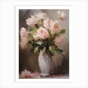 Pastel Pink Vintage Rose Painting Art Print