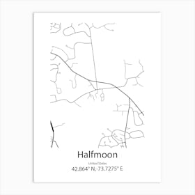 Halfmoon Bay,New Zealand Minimalist Map Art Print