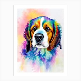 Petit Basset Griffon Vendeen Rainbow Oil Painting Dog Art Print