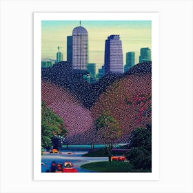 South Fulton, City Us  Pointillism Art Print