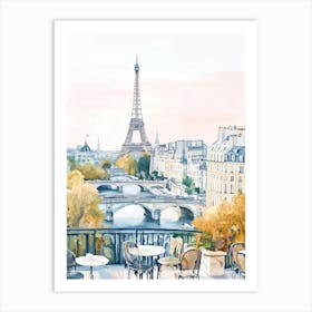 Paris Eiffel Tower Painting Art Print