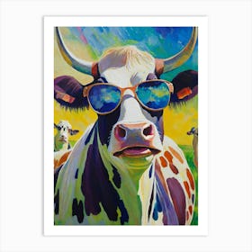 Cows In Sunglasses Art Print