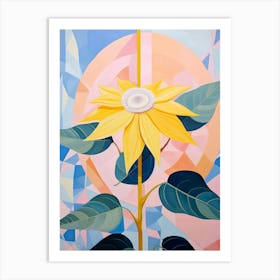 Sunflower 4 Hilma Af Klint Inspired Pastel Flower Painting Art Print