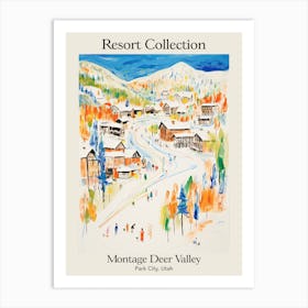 Poster Of Montage Deer Valley   Park City, Utah   Resort Collection Storybook Illustration 4 Art Print