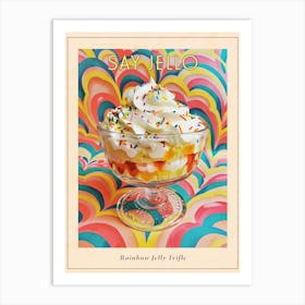 Rainbow Layered Jelly Trifle Retro Collage 1 Poster Art Print