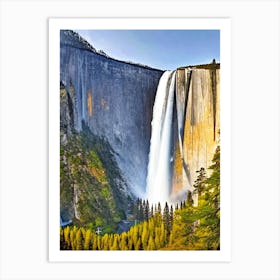 Yosemite Falls, United States Majestic, Beautiful & Classic (1) Art Print