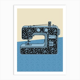 Sew Machine Floral Sewing Abstract Art Print