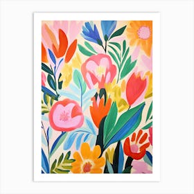 Flowers 62, Matisse style, Floral texture Art Print