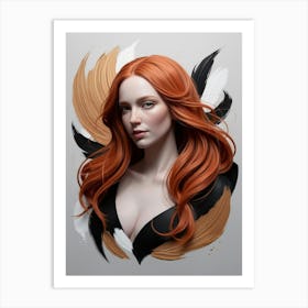 Red Haired Woman 1 Art Print