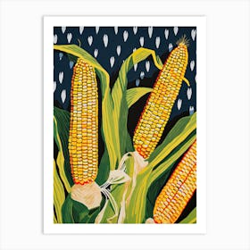 Corn Summer Illustration 4 Art Print