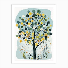 Cedar Tree Flat Illustration 2 Art Print