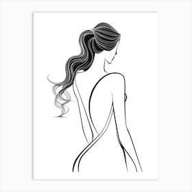 Line Art Woman Body 22 Póster