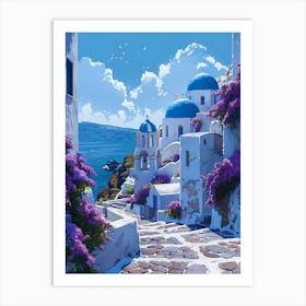 Beautiful Santorini Greece Wall Art Art Print