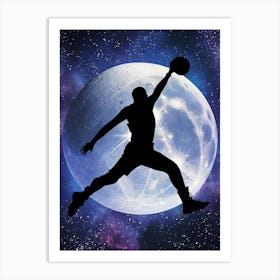 Silhouette Of A Basketball Player Art Print
