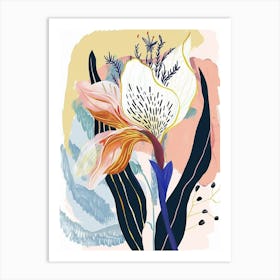 Colourful Flower Illustration Moonflower 3 Art Print