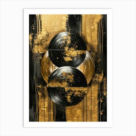 Gold And Black 68 Art Print