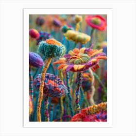 Daisies Knitted In Crochet 11 Art Print