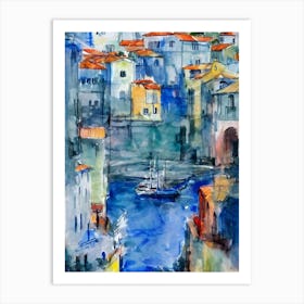 Funchal Harbour Portugal Abstract Block harbour Art Print
