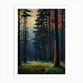 Forest At Dusk Art Print