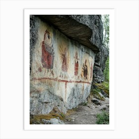 Part Of The Astuvansalmi Rock Paintings In Ristiina, Finland Art Print