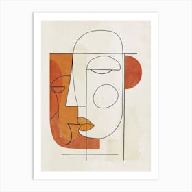 Art Geometric Portrait Modern Line Drawing Art Print