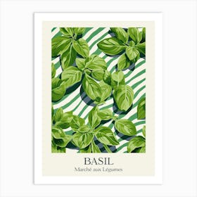 Marche Aux Legumes Basil Summer Illustration 11 Art Print
