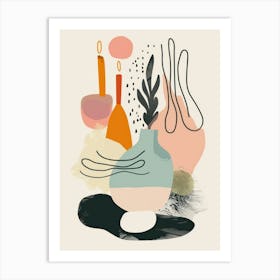 Abstract Objects Flat Illustration 4 Art Print