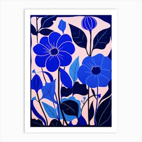 Blue Flower Illustration Morning Glory 1 Art Print