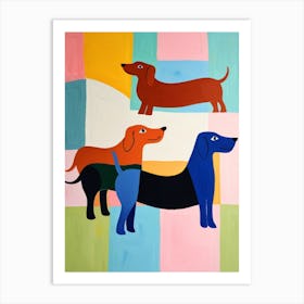 Three Dachshunds Art Print