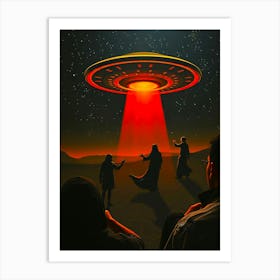 Alien UFO Arrival Art Print