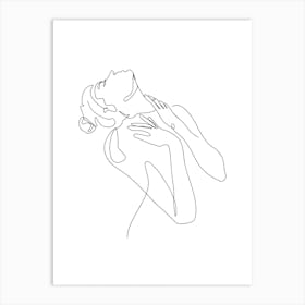 Continuous Line Drawing Of A Woman 1 Art Print