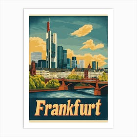 Aihrgdesign A Vintage Travel Poster Of Frankfurt Art Print