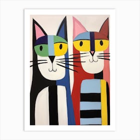 Colourful Kids Animal Art Cat 2 Art Print