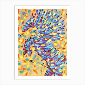 Blue Horse Art Print