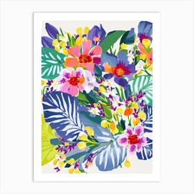 Lavender Modern Colourful Flower Art Print