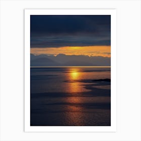 Sunset Over Loch Ryan Art Print