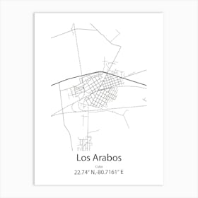 Los Arabos,Cuba Minimalist Map Art Print