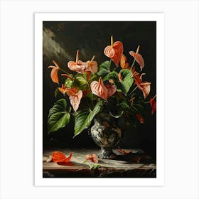 Baroque Floral Still Life Flamingo Flower 2 Art Print