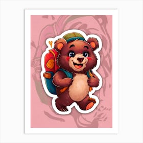 Bear With Backpack 6 Art Print