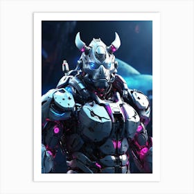 Rhino In Cyborg Body #1 Art Print