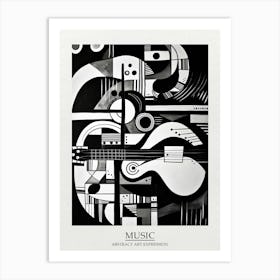 Music Abstract Black And White 7 Poster Art Print