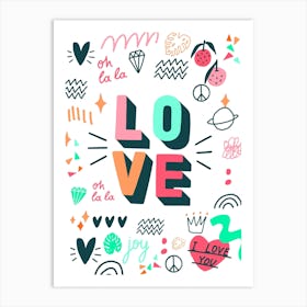 Love doodle Art Print