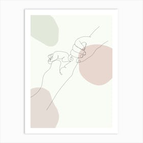 Two Hands Holding Hands Kids and Nursery Art Print