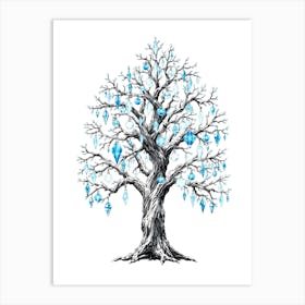 Christmas Tree With Ornaments Art Print