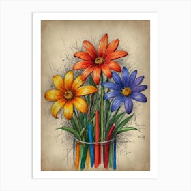 Daisies In A Vase Art Print