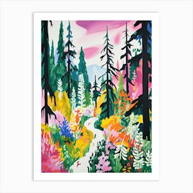 Winter Snow Snow Coniferous Forest Illustration 7 Art Print