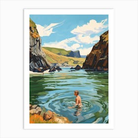 Wild Swimming At Llyn Cau Wales 2 Art Print